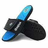 HEVA Slide Badeschuhe Herren Sommer Sandalen (45 EU Schwarz/Blau)
