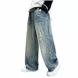 XINYUNZU Baggy Jeans Jungen Jeanshose mit Gummizug Freizeithose Mode Hose Pants Boy Jeanshosen für Kinder und Teenager Herbst Blau 14 Jahre