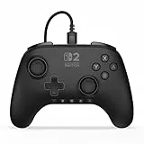 PowerA Kabelgebundener Advantage-Controller für Nintendo Switch 2 - Schwarz, offiziell lizenziert, Halleffekte, zuweisbare Tasten, Pro-Controller, C-Taste, integrierte Audiosteuerung