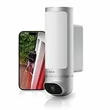 Bosch Smart Home Außenkamera II, Überwachungskamera Außen, 1080p Full-HD Auflösung mit integrierter Alarmsirene und Design-Leuchte, kompatibel mit Amazon Alexa, Silber
