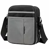 SPAHER Umhängetasche Herren Nylon Herren Tasche für iPad Kuriertasche Wasserdicht Schultertasche Geschenk für Männer Messenger Bag Crossbody Reise Arbeitstasche Studententasche (Grau)