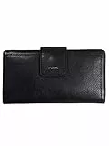 Fossil Brieftasche für Frauen Logan, Leder/Polyurethan Trim Tab Clutch schwarz 17,1 cm L x 1,9 cm B x 8,9 cm H SL7830001