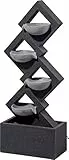 dobar® 96180e 'Vesta Design Gartenbrunnen Groß 4 Schalen | LED Beleuchtung | Outdoor Wasserfall Polyresin | Wasserspiel Kunststein | Springbrunnen für Garten/Terrasse/Balkon | 41 x 21 x 100,5 cm