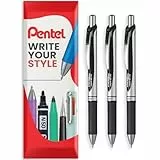 Pentel EnerGel XM BL77 Druck-Gelschreiber, 0,7 mm – 54 % recycelt – schwarz – 3er-Pack
