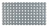 WENKO Wanneneinlage Belem, Antirutsch-Badewannenmatte mit Saugnäpfen, Wannenunterlage aus geometrisch angeordneten Kreisen für alle gängigen Badewannen, aus robustem Kunststoff, 67,5 x 36 cm, Grau