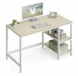 VASAGLE Tisch, Computertisch, Bürotisch, 120 x 60 x 76 cm, moderner Stil, für Arbeitszimmer, Schlafzimmer, Wohnzimmer, naturbeige-perlweiß LWD047N02