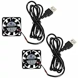 DC 5V USB Kühlventilator mit Drähten 40 x 40 x 10 mm 2 Stück 40mm Kleiner Leiser PC Ventilator 0.65W 0.05A 5000r/min 4.5m³/h Ölführende Hülsenlager Bürstenloser DC-Lüfter für 3D-Drucker Laptops