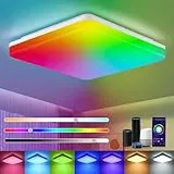 LEOEU Alexa Lampe, Smart Deckenlampe Dimmbar RGB, 18W 1800LM LED Deckenleuchte Farbwechsel, Kompatibel mit Alexa APP Google Assistant, 2700K-6500K, Wifi Lampe für Schlafzimmer/Wohnzimmer usw
