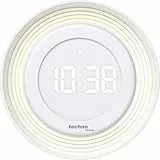 Technoline WT479 kleine, Digitale Quarzuhr mit Nachtlichtfunktion und Bewegungsmelder, zum Stellen, mit Wandaufhängung sowie Magnethalterung, Akkubetrieb, Temperaturanzeige