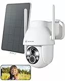 COCOCAM 2K Überwachungskamera Aussen Akku WLAN, Solar Kamera Überwachung Aussen Outdoor Kamera, Außenkamera kabellos mit AI-Mensch-Erkennung, Farbige Nachtsicht, Alexa-kompatibel, 2-Wege-Audio, IP66