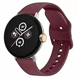 Vancle Armband für Google Pixel Watch 1/2/3 41mm Armband Damen Herren,Silikon Ersatzarmband Uhrenarmband für Google Pixel Watch 3/2/1(Rotwein)
