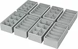 Homsorout Schubladen Organizer Kleiderschrank Organizer - 8 Stück Schrank Organizer Stoff Unterwäsche Organizer, 30 x 15 x 9 cm für Pax Organizer, Baby Kleidung, Socken, Grau