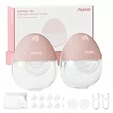 Nuliie JoyFlow Air Milchpumpe Elektrisch Freihändig, schlank & kompakt für effizientes Abpumpen, tragbare Milchpumpe mit 3 Modi & 12 Stufen, 27 mm Flansch mit 15/18/21/24 mm Einsätzen (2 Packs, Rosa)