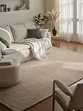 Hanse Home Wollteppich Eleni - Natur Wohnzimmerteppich - Handgetuftet - Hygge Skandi, Boho Teppich Wolle für Wohnzimmer, Schlafzimmer, Esszimmer, Flur - Hellbeige, 80x150cm