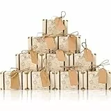 VGOODALL 50 Stück Mini Koffer Hochzeit Gastgeschenk Süßigkeiten Box Vintage Kraftpapier mit Anhänger und Jutefaden für Hochzeit Party Dekoration - Suitcase Candy Box