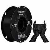 Kohlefaser PETG Filament 1.75mm, TINMORRY PETG-CF 3D-Druckmaterialien, Kompatibel mit Creality K1C, QIDI MAX3, FLASHFORGE Adventurer 5M, Prusa MK4, Bambu LAB FDM 3D Drucker, 1 KG 1 Spule, Schwarz