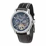 Thomas Earnshaw Longitude Shadow ES-8063-04 Herren-Armbanduhr mit Automatikgetriebe, schwarzes Zifferblatt mit Skelett-Anzeige, schwarzes Lederarmband