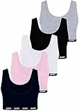 LOREZA ® 5 Mädchen Bustier Baumwolle BH Sport Bra (164-170, M3 - Breite Träger)