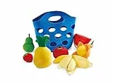 Hape Obstkörbchen – 8-teiliges Stoffspiel-Set mit Banane, Melone, Birne, Orange, Erdbeere, Ananas & mehr, weiches Rollenspiel-Küchenzubehör, für Kinder ab 18 Monaten