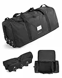 BAGSMART Faltbare Reisetasche mit Rollen, 83L Leicht Sporttasche 3-Rollen große Reisetasche Herren & Damen, Kann aufgerollt und aufbewahrt Werden, Schwarz