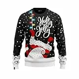 JAP Christmas Let it Glow mit LED Lampe - Lustiger Hässlicher Weihnachtspullover Für Damen und Herren Ugly Christmas Sweater - L
