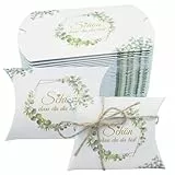 50 Stück Schön Dass Du Da Bist Gastgeschenke Konfirmation -Geschenkboxen Taufe Kommunion-Gastgeschenk Box Hochzeit -Kleine Kissenschachteln für Süßigkeiten Schokolade Kekse (Gold font)