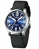 CIVO Uhren Herren Militär Outdoor: Mode Quarzuhr mit Groß Zahlen - Analog Wasserdicht Nylonband Schwarz