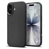 Spigen iPhone 17 Hülle [rutschfest] [DURCHDACHTE Details] Liquid Air Case Slim TPU mit Truss-Design, Militärgeprüfter Schutz, Sound Tunnel Technologie Handyhülle –Matte Black