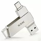 SSK USB C Stick 128GB Speicher bis zu 200 MB/s Dual-Laufwerk Typ C + USB 3.2 Jump Flash Drive-Speicherstick Kompatibel mit Thunderbolt 3 für Android Phone, MacBook/Pro/Air und mehr
