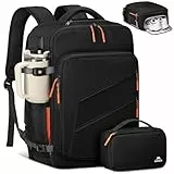 MATEIN Rucksack Handgepäck Flugzeug Kompatibel mit EasyJet Handgepäck 45x36x20, Reiserucksack Herren mit Abnehmbarem Schuhfach, Laptop Rucksack 17 Zoll mit Elektronik Tasche USB Ladeanschluss, Schwarz