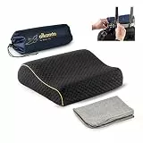 alkamto Reisekissen – Campingkissen – Ergonomisches Memory-Schaum-Kissen mit Temperaturregulierendem Bezug – Extra Baumwollbezug – Inklusive Reisetasche