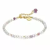 vissen Grün Lila Naturstein Armband Damen Fluorit Perlen Armband Edelstahl Goldenes Armbands Verstellbar Personalisiertes Jewellery ﻿