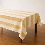 Talking Tables Große Baumwoll-Tischdecke mit gelben Streifen, wiederverwendbar, für Esstisch, für Sommer, Mittagessen, Gartenpartys, Hochzeiten, Picknicks, waschbar, weich, gewebte Baumwolle, 160 x