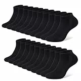 FALARY Sneaker Socken Herren 39-42 Sneaker Socken Herren Damen Sportsocken 10Paar Atmungsaktives Laufsocken Baumwollsocken Kurze Halbsocken 39-42 Schwarz