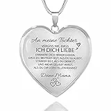 HAYOUWAY Geschenke für Frauen Mädchen Tochter Kinder Kette Herz Halskette Damen Teenager Mädchen Geschenke An Meine Tochter Kette mit Spruch Jahrestag Geburtstag Weihnachtsgeschenke für Frauen