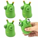 Vibbang 4 Stück Lustiges Graswurm Squeeze Toys, Quetschen Popping Out Eyes, Pflanzliches Insekten Squeeze Spielzeug Stressbälle Party Tütenfüller für Kinder Erwachsene Angst Stressabbau Stressball
