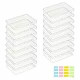 16 Stück Kartenbox Set, Kleine Boxen Mit Deckel, Karten Aufbewahrungsbox Mit Farbigen Aufklebern, Plastische Sammelkarten Box, Kleine Aufbewahrungsbox Für Karten/Sammelkarten/Kartenaufbewahrungsbox