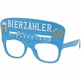 Folat 24079 Partybrille - Bierzähler - Festbrille, Mottoparty, Karneval, Bierfestbrille, Blau