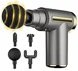 Cotsoco Mini Massagepistole – Muskel Percussion Massagegerät mit 4 Massageköpfen, leise & tragbar, Tiefengewebe-Massage Gun für Rücken, Beine, Schultern & Nacken – Geschenk für Sport & Zuhause Grau