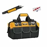 WINHUNT Hochwertige Werkzeugtasche mit verstellbarem Gurt, 33 x 20 x 25cm, großes Fassungsvermögen, robuster Gummigriff, 13 Zoll, Gelb