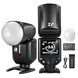 NEEWER Z2-N 2,4G TTL Flash Rundkopf Blitz Speedlite Kompatibel mit Nikon Kameras 76W 1/8000s HSS, Diffusor 2 Modellierlampen bessere UI TTL/M Umschalttaste 3000mAh Akku 600 Vollleistungsblitz