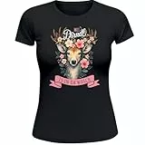 MoonWorks® Damen T-Shirt für das Oktoberfest MEI Dirndl is in da Wäsch Fun-Shirt Trachtenshirt Bierfest Outfit Statement Spruch Schwarz XL