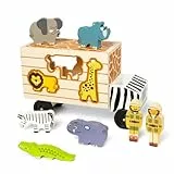 Melissa & Doug - Safari-Laster zum Formen sortieren, 10-teiliges Lernspielzeug aus Holz, für Kinder ab 2 Jahren