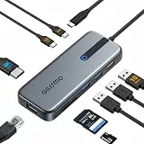 USB C Hub 4K@60Hz, 100W PD, Ethernet RJ45, 10Gbps USB-C/A 3.2Gen 2, MicroSD & SD Kartenleser, 2 USB 3.0, 9-in-1 GIISSMO USB C Hub Kompatibel mit MacBook M1 M2, HP Dell Lenovo Laptops und mehr