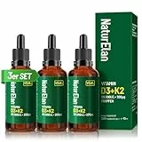 Vitamin D3 K2 hochdosiert Tropfen - 3PACK - 20000I.E. + Vitamin K2 MK7 200 mcg pro Dosis, Vegetarische, Ohne Zusätze, Laborgeprüft