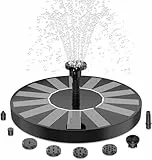 AISITIN Solarbrunnen für Außen, Solarbrunnen für Draussen mit 6 Fontänenstile, Solar Brunnen Garten mit 4 Stützstangen, Solar Schwimmender Fontäne Pumpe für Gartenteich, Vogeltränke, Wasserspiel