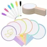 30 Sets Dry Erase Answer Paddle with 30 Markers Handheld Double Sided White Boards Colorful Flip Answer Dry Erase Paddles Small White Boards for Learners Teacher Home Classroom Office Supplies
