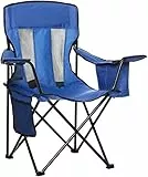 Amazon Basics Campingstuhl mit Kühlfach, Normalen, Mesh, Blau