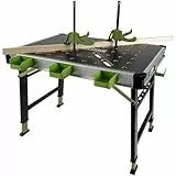 TRUTZHOLM Werkbank Multifunktionstisch Spanntisch 60 x 85 cm klappbar höhenverstellbar 73–90 cm Arbeitstisch mit Messskala, 450 Kg, 20mm Lochrastersystem, Werkzeugboxen, Schnellspannern