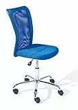 Inter Link - Kinderdrehstuhl - Kinderschreibtischstuhl - Ergonomischer Drehsessel - Höhenverstellbar - Verchromter Metallfuß- Atmungsaktiver Mesh-Gewebebezug - 360° drehbar - Blau - Bonnie